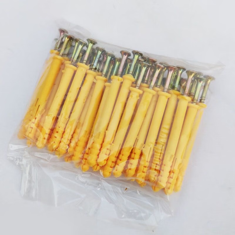 Yongli Shangxiao Yellow Fish Plastic Expansion Tube Expansion Screw Rubber Plug Bolt Expansion Plug Self-tapping Screw 8*60mm (50 sets)