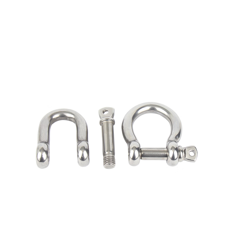 Jinchao national standard 304 stainless steel D-shaped bow shackle U-ring lifting ring lifting shackle connection port lifting lug D-shaped shackle M4 (load capacity 120 kg)
