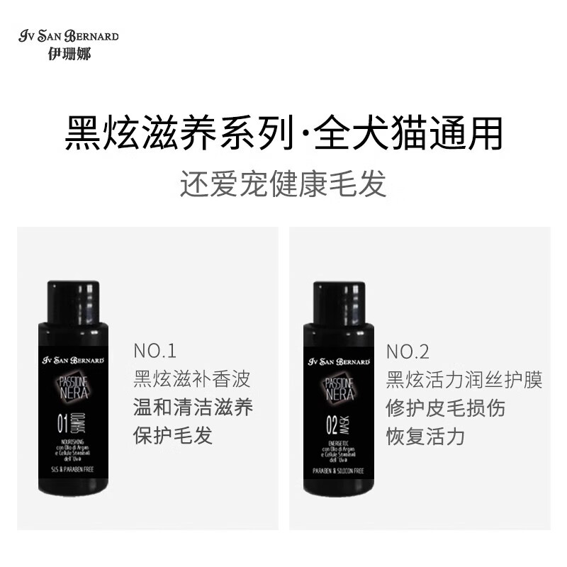Travel size sample of Isana Black Hydration Series Care Set (shampoo 50ml + conditioner 50ml)