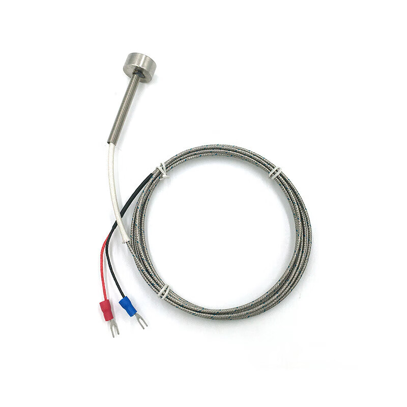 K-type magnetic thermocouple strong magnet with high temperature resistance of 450 degrees Surface adsorption temperature probe PT100 sensor K-type 1 meter wire (strong magnet with high temperature resistance of 450 degrees
