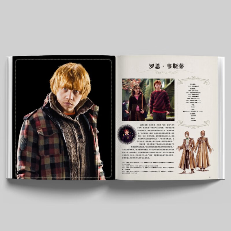 Free posters + booklets + bookmarks + postcards + stickers Harry Potter analysis of character settings Officially authorized by Warner Classic settings 8 movies + 55 characters + over 500 exquisite pictures