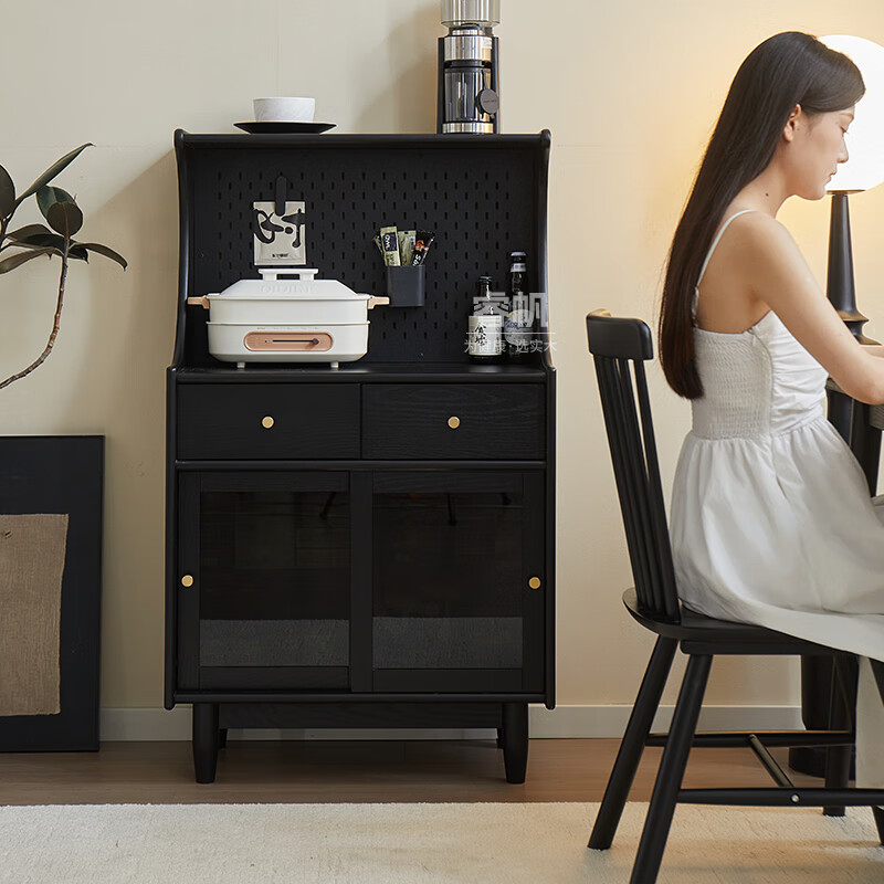 Ruifan solid wood sideboard integrated wall cabinet modern simple storage cabinet home multi-functional kitchen storage cabinet wine cabinet