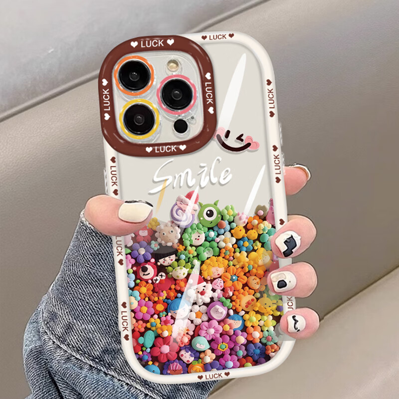 Inkaida suitable for Apple 13 mobile phone case iphone13 protective cover all-inclusive anti-fall anti-fingerprint men's and women's creative advanced protective case puff shell colorful mini doll