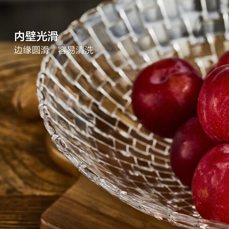 Green apple New Year gift crystal glass Loth series glass thickened fruit plate large size 32cm 12.5 inches