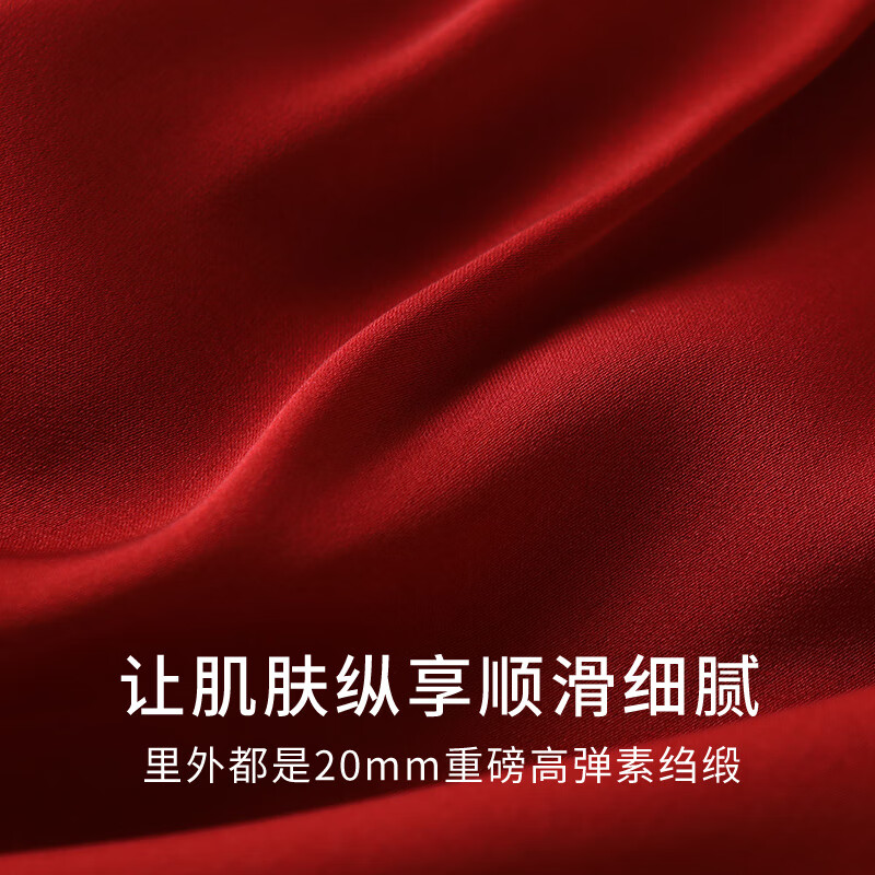 Jinsanta Red Underwear Women's Silk No Wire Bra Panties Set Red Zodiac Year Wedding Gift Box Caramel Red 2963 XL