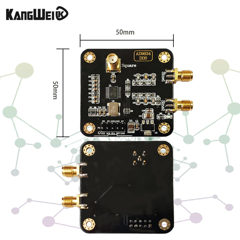 Yuechangsheng signal generator module sine wave triangle wave square wave signal generator DDS frequency sweep source AD9834+ driver board