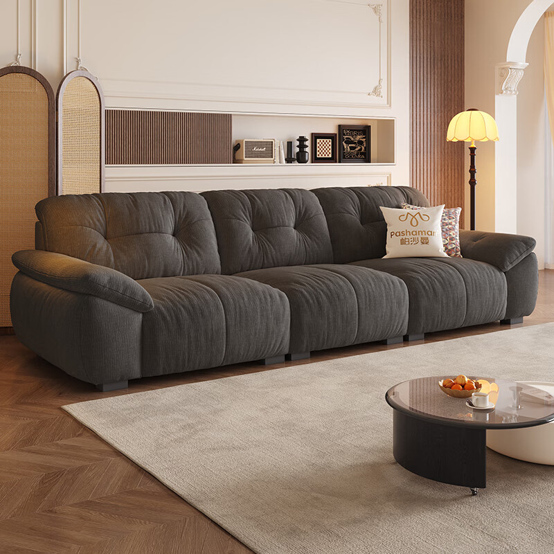 Pashaman domestic subsidized fabric sofa living room removable and washable cat scratch cloth cream cloud sofa luxury 2.8 meters 2657ZF