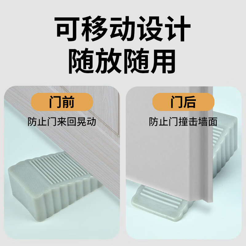 Yinchi door stopper, punch-free glass door, wooden door, anti-collision limiter, removable windproof, anti-pinching door stopper, gray door stopper - gray (Jingcangfa)