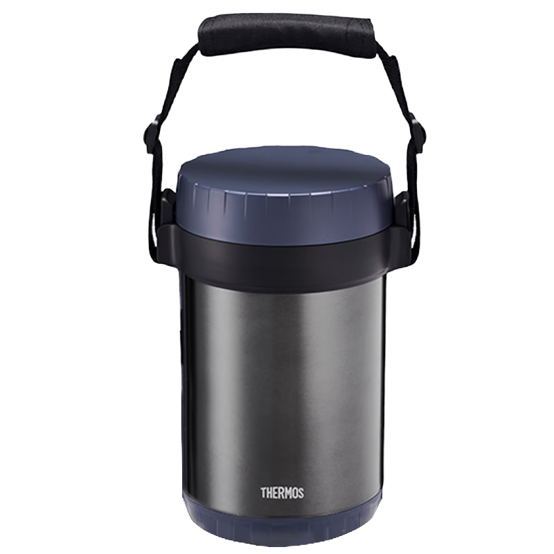THERMOS lunch box vacuum stainless steel lunch box insulated lunch box multi-layer portable large-capacity thermal bucket TCBC/TCBG TCBG dark blue three-layer tableware with cup