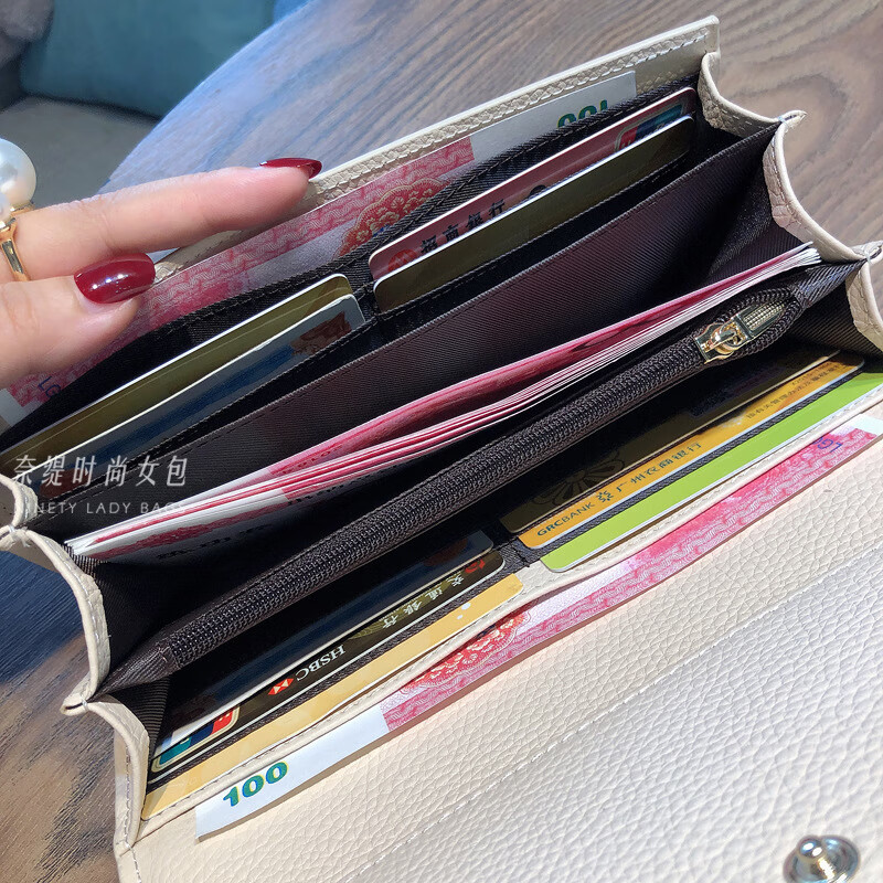 CALCULAT&KEEN long wallet women's 2025 new multi-card slot card holder wallet large capacity mobile phone wallet clutch green