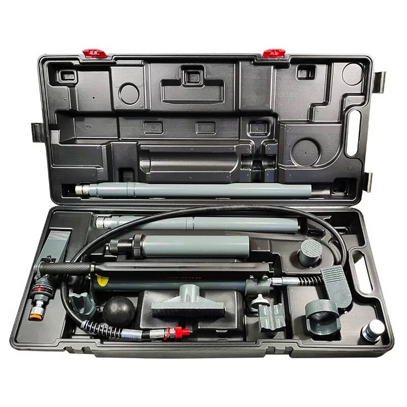 LISM4T 10 tons automotive sheet metal repair separated hydraulic jack car dent shaping tool post jack 10 tons reinforced chrome plating 16-piece set in plastic box