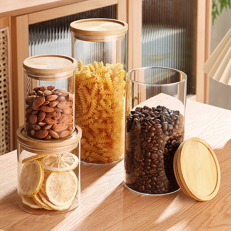 Genasi sealed jar glass bottle food grade tea coffee bean powder storage tank tangerine peel grain storage tank 500ml
