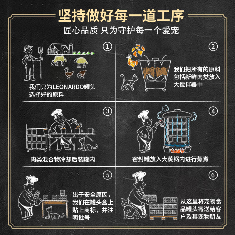 LEONARDO German imported chicken 200g*6 cans grain-free hypoallergenic staple food cans classic series staple food cans for cats