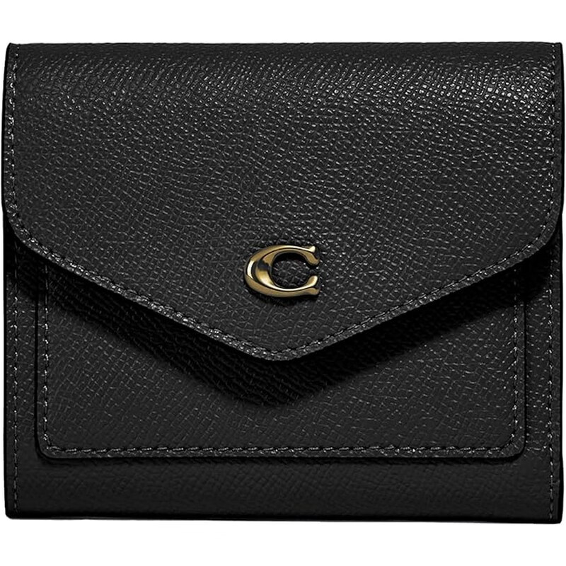 COACH Women's Wallet Wyn Colorblock Signature Canvas Small Leather Snap Flip Fashion Daily Card Holder 11971002 Black Classic os