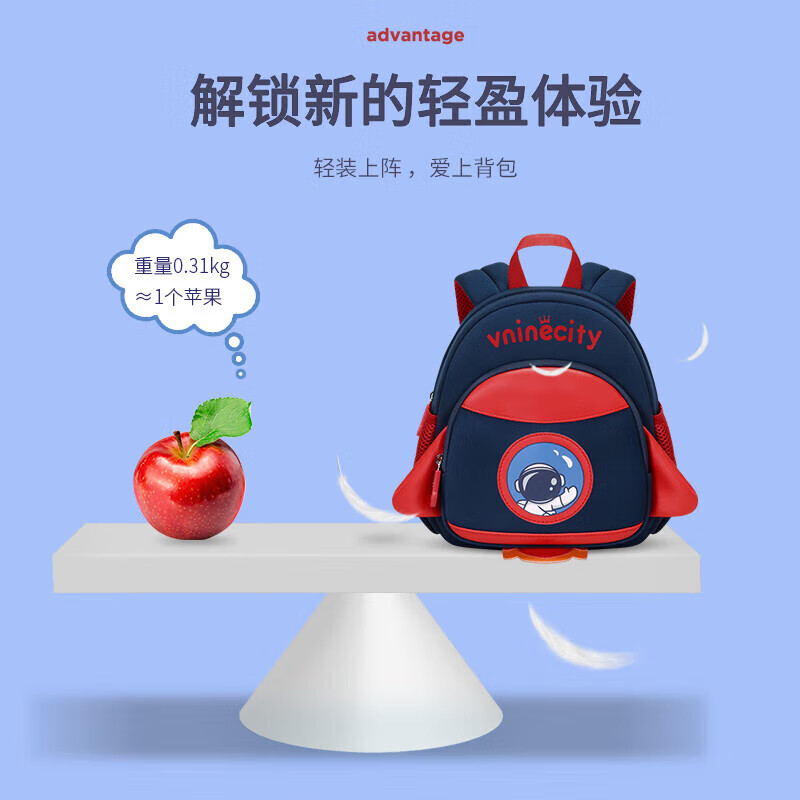 Vnine City Hong Kong Ninth Castle Kindergarten Baby Anti-lost Backpack 3-6 Years Old Children's School Bag Boys and Girls Cartoon Cute Outdoor Travel Small Bag CS2BV3968C Blue and Green Dinosaur