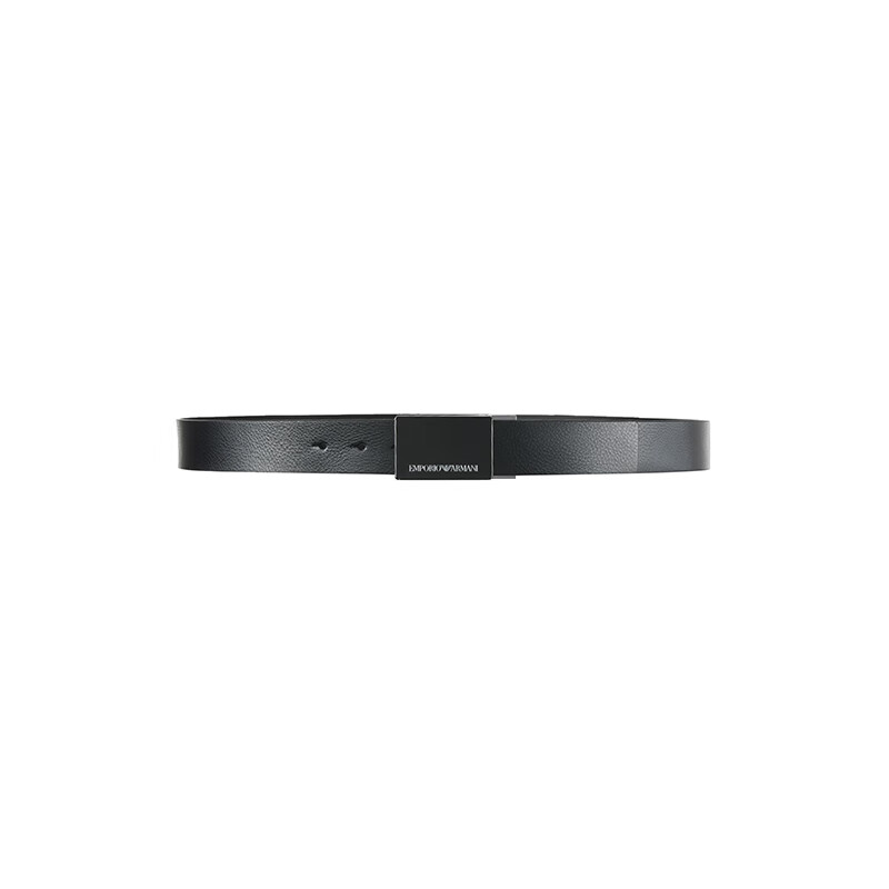 Armani (ARMANI) men's black leather plate buckle belt Y4S427 YTU7J 84372