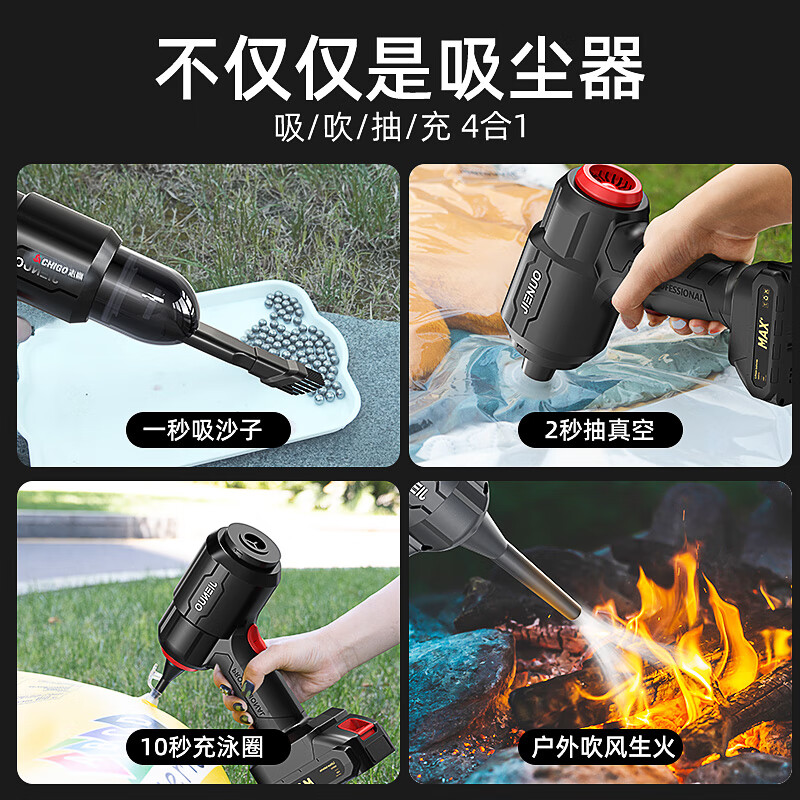 Geno Wireless Car Vacuum Cleaner High Power Car Home Dual-Purpose Portable Long Battery Suction Desktop Keyboard Dust Collector Brushless Motor + Single Battery + Filter Element*3 + Storage Box Long Battery Life + Removable Battery