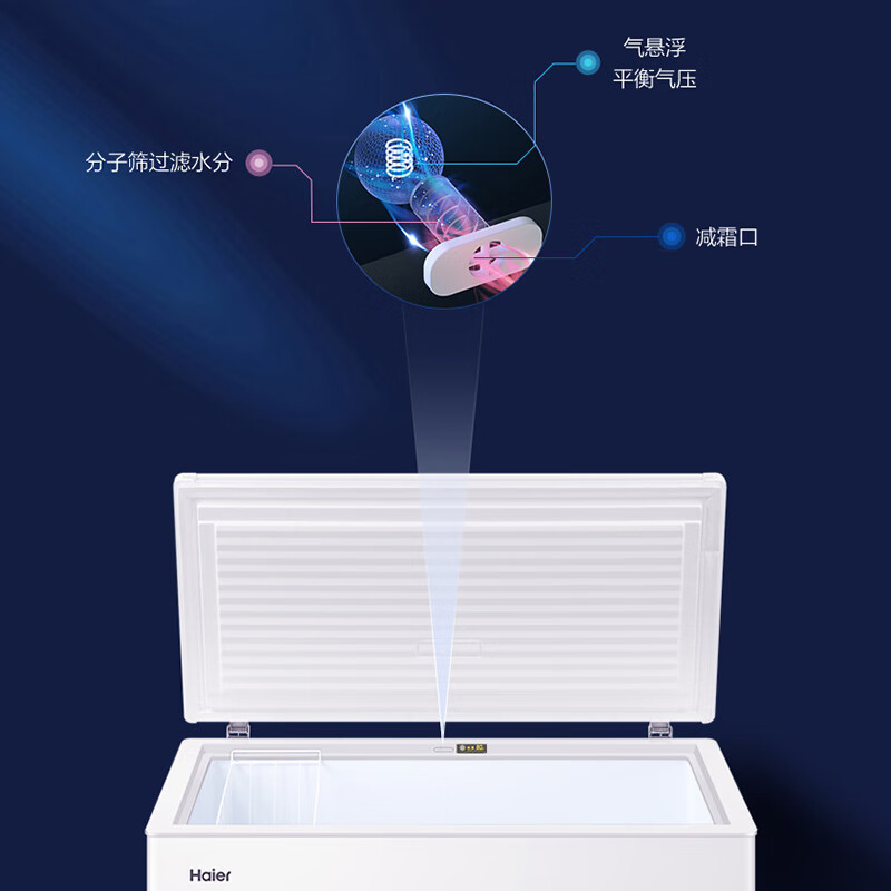 Haier commercial large-capacity 300/500 liter or above double-door first-class energy-efficiency fully refrigerated refrigerated ultra-low temperature seafood quick-frozen horizontal household freezer without frequent defrosting 300 liters new first-class super power-saving + PCM steel plate liner 300L