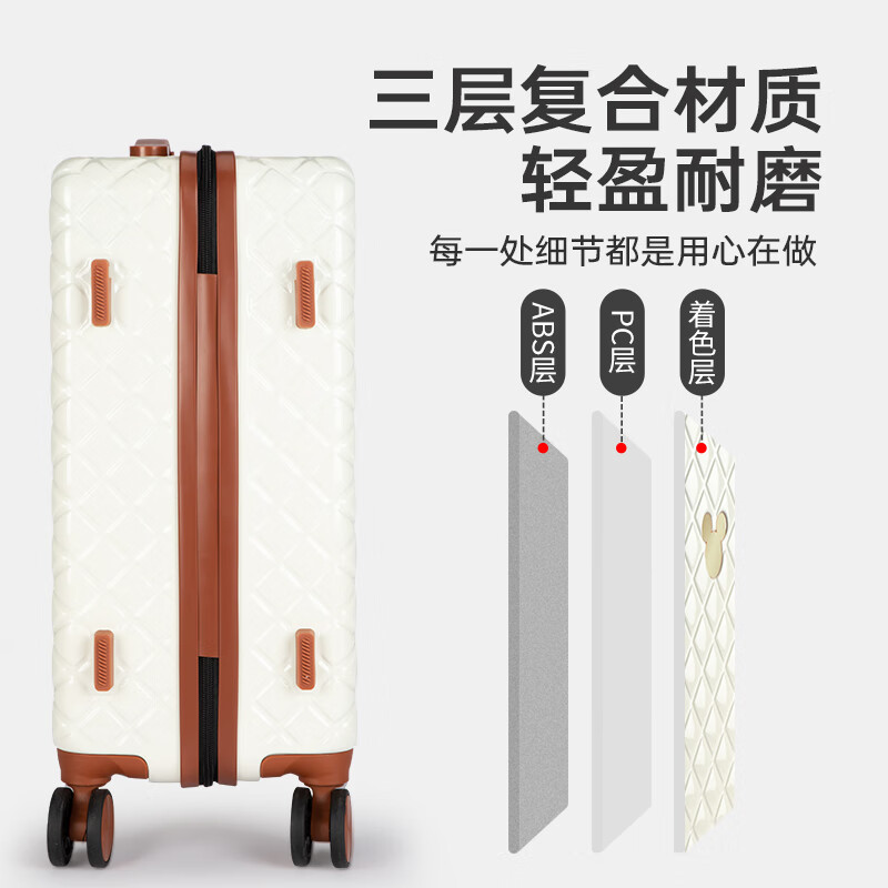 Mesuca x Disney Mickey Classic Diamond Luggage 20-inch Carry-on Case Women's Large Capacity Suitcase Student Case