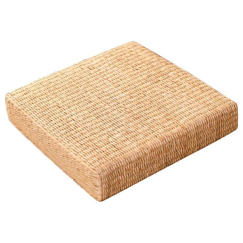 Delfina straw futon cushion on the ground square meditation cushion bay window heightening thickened floor carpet meditation kneeling cushion Pu grass color thick 6CM 40X40CM