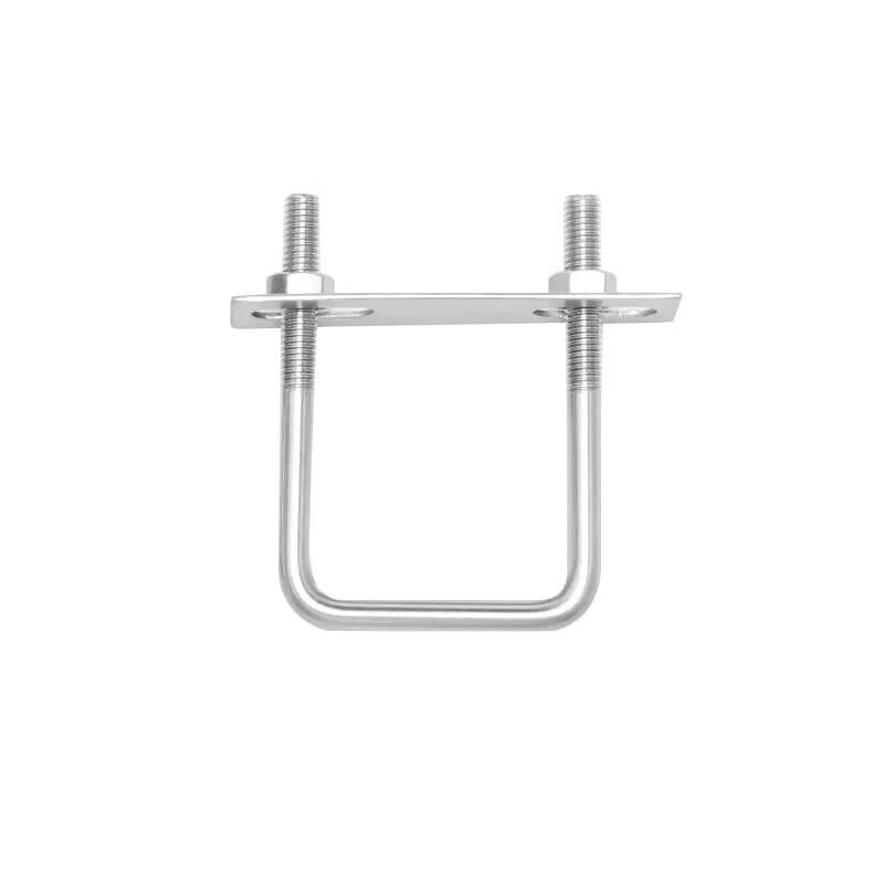 Zhizhou 304 stainless steel square card, right-angle card, U-bolt, right-angle screw, U-shaped square card, square pipe clamp, pipe clamp, M6*20*50 2 pcs (including baffle nut)