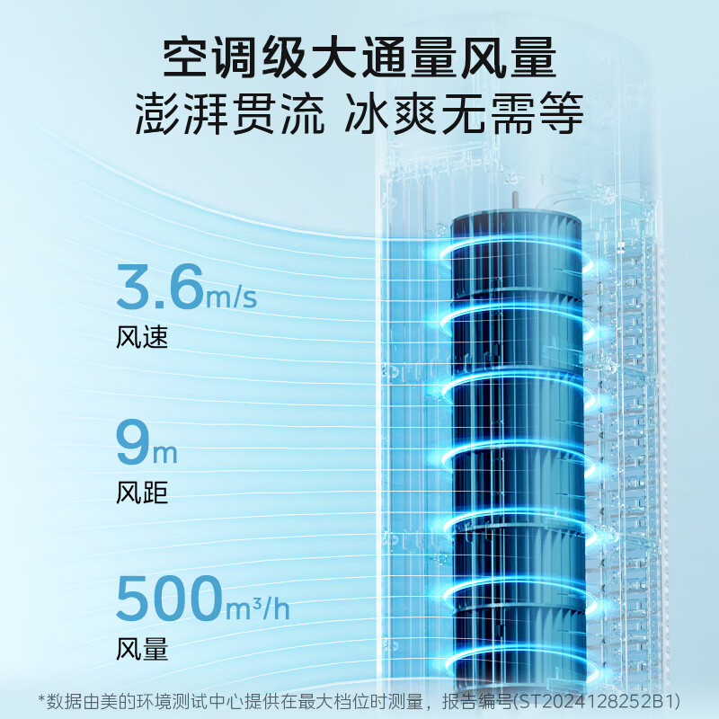Midea flagship new product household air conditioning fan humidification cooling fan intelligent voice remote control bladeless fan floor-standing air cooler water-cooled tower fan refrigeration small air conditioner AAI12VR