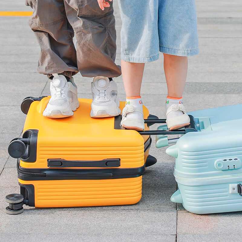 VCC Children's Luggage Trolley Case Women's Rideable, Sitable, Boarding Case Password Password Suitcase Leather Case Men's Princess Pink Thickened Upgraded Anti-fall Pedal 20-inch Universal Wheel Free Traction Rope