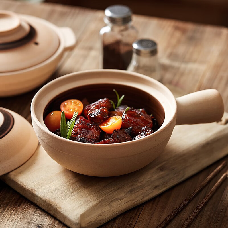 Bowei (BW) ceramic casserole clay pot rice household small casserole gas stove open flame special single handle anti-scalding 1.15L large size