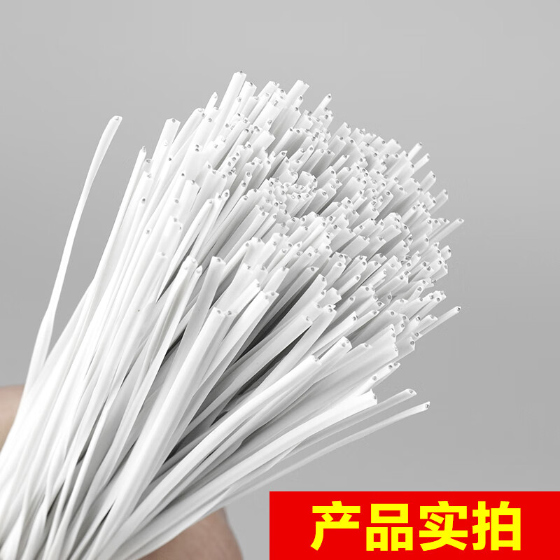 Hasdick Beijing Warehouse Delivery Plastic Coated Iron Wire Tie Flat Electro-galvanized Iron Wire Tie 0.55mm White 15cm (1000 pieces) HKL-322