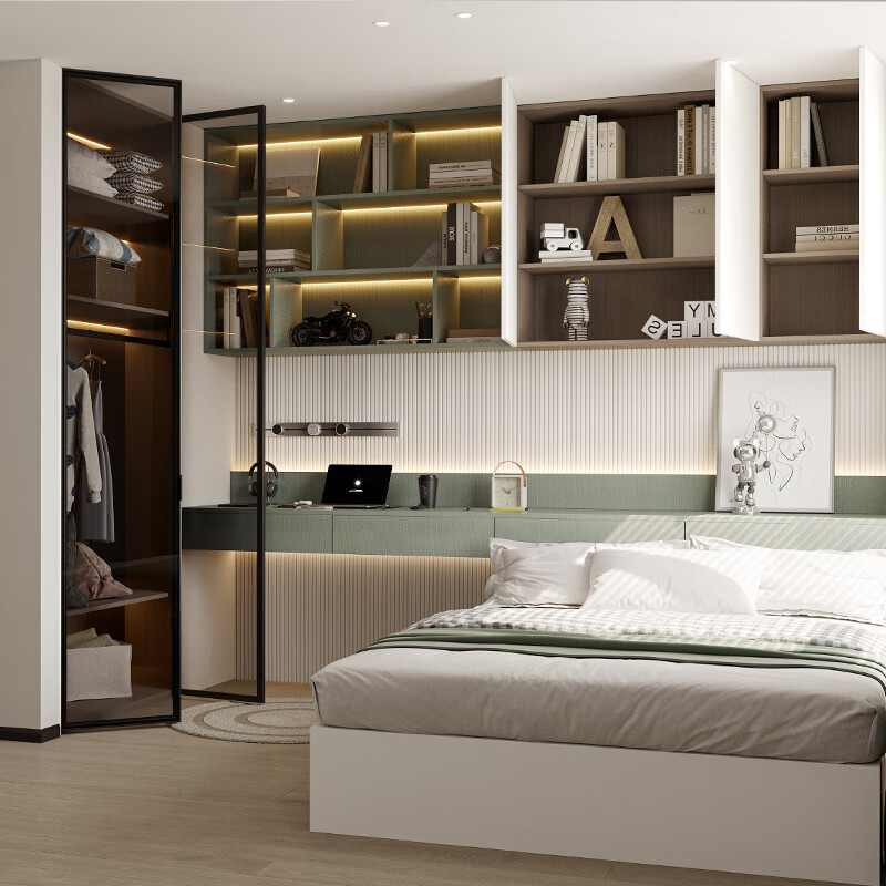 OPPOLIA modern style tatami whole house customization Tatami bed wardrobe desk integrated children's room elders room cabinet customization Customized prepayment Consult customer service for payment