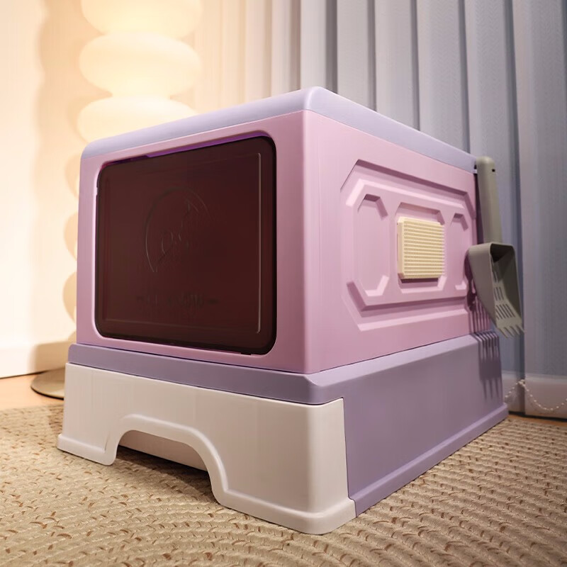 HELLOJOY Cat Litter Box Fully Enclosed Large Cat Toilet Isolates Odor and Splash-proof Cat Poop Box Cat Litter Box Cat Litter Box with Cat Litter Scoop