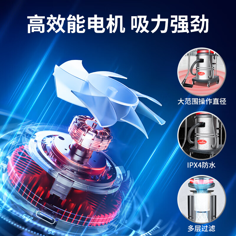 Baiyun Chaobao CB30 liter industrial vacuum barrel vacuum cleaner, commercial high-power 1600W wet and dry water-absorbing vacuum cleaner, dedicated for decoration, land reclamation, cleaning and car wash shop Chaobao CB30 car maintenance version (three accessories)