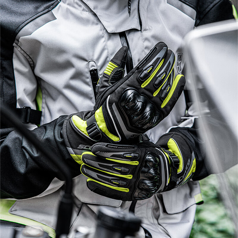 SCOYCO motorcycle gloves, riding motorcycle racing, anti-fall protection, warm touch screen rider equipment, winter gloves