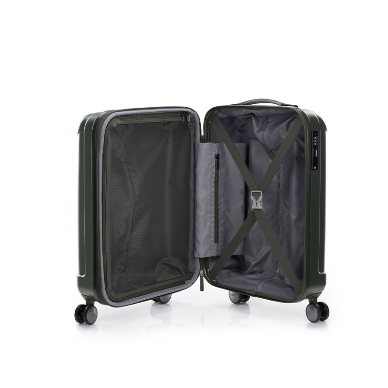 Samsonite luggage, fashionable, large-capacity, expandable boarding suitcase, business travel suitcase, security password box, dowry suitcase AY8, green 24 inches