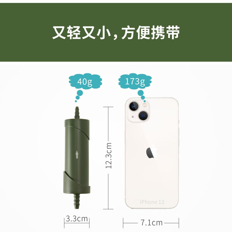 Jingyi single soldier water purifier outdoor portable water purification life rescue straw emergency disaster relief drinking water filter carton packaging