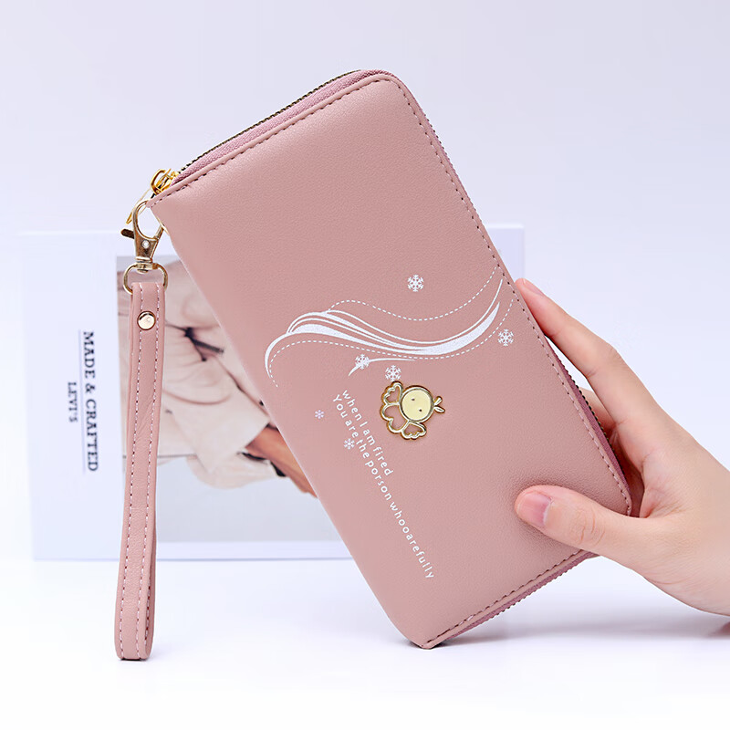 Kuqi Kangaroo Qixi Wallet Women's Long Simple Fashion Zipper Bag Can Hold Mobile Phone Clutch Bag Mom Bag Large Capacity Wallet Burgundy Liuhua Wallet