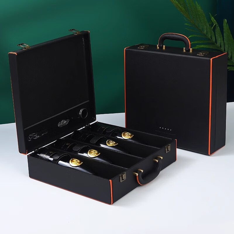 Nanbowan high-end red wine packaging gift box four wine gift boxes custom red wine leather box empty box packaging four wine boxes black four wine utensils (excluding wine)