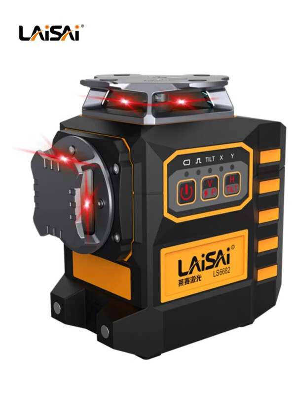 Laser Laser Laser 12-line level electronic leveling strip remote control 6 mm blue-green light LSG6682S plastering dot 12-line green light LSG6682 positive and negative