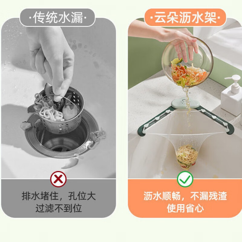 Qianke kitchen filter sink drain rack leftovers triangle hanging mesh pour filter rack residue filter artifact 203 filters