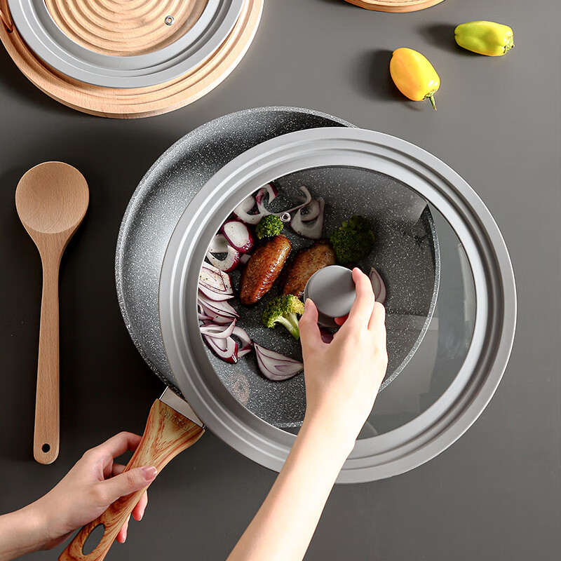 Onlycook universal pot lid silicone glass pot lid steamer wok soup pot milk pot dry pot lid suitable for 24-28cm