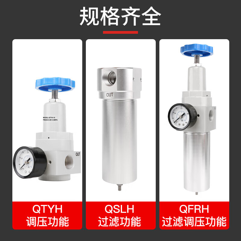 Pipeshuo high pressure regulator valve QTYH-08/15/20/25/32/50/QSLH/QFRH air compressor pressure reducing valve filter