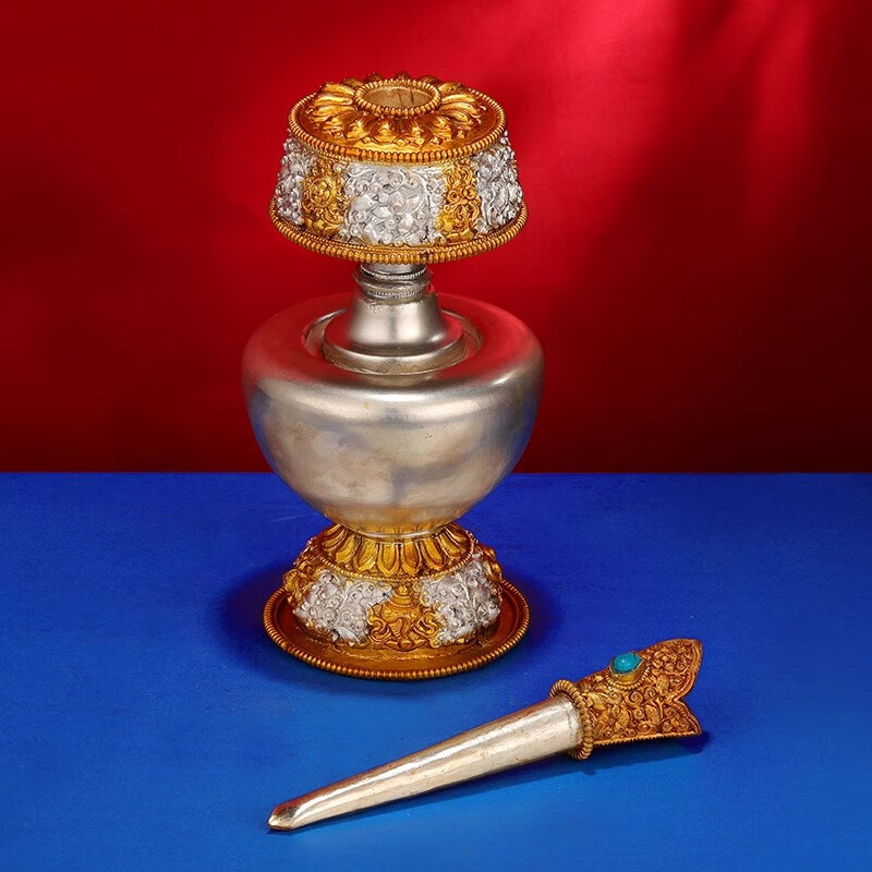 Nepalese copper gilt silver spoutless Bemba pot Wenba pot water purification kettle Tibetan style home supplies water purification bottle Type A 1ml