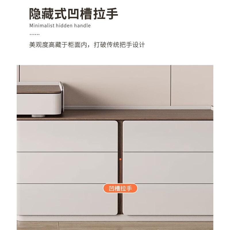 Xinang lacquered dressing table Italian minimalist drawer cabinet integrated bedroom simple modern 2025 new bedside dressing table fashion 120 dressing table + 120 drawer cabinet