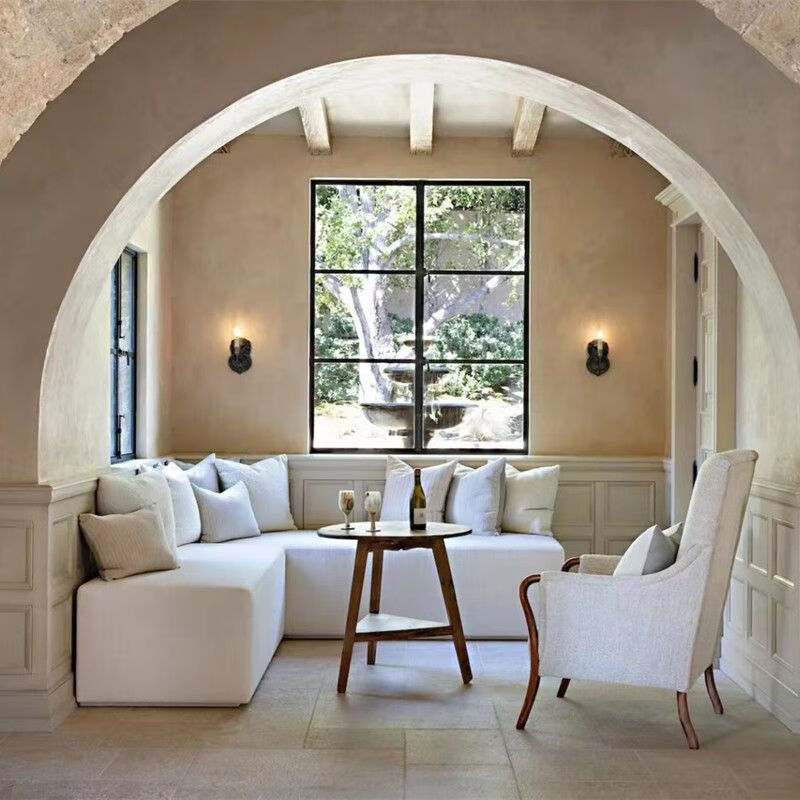 Yaotian customized French American iron art indoor living room loft lighting lattice window partition decoration fake window Changhong glass width 80 height 120 with transparent tempered glass