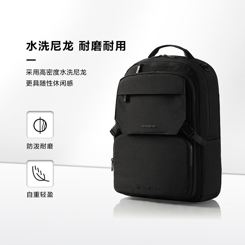 Samsonite Backpack Fashion Business Computer Bag Commuting Large Capacity Backpack Black 15.6 inches NX5*09001