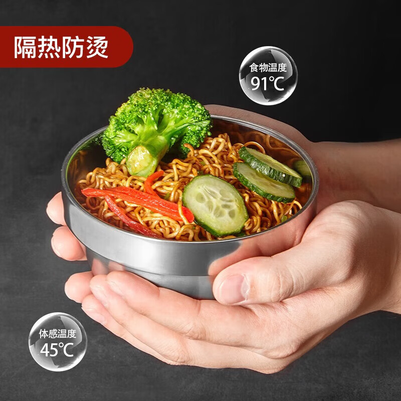 MAXCOOK 304 stainless steel bowl 11.5CM soup bowl tableware noodle bowl double-layer insulation MCWA-097