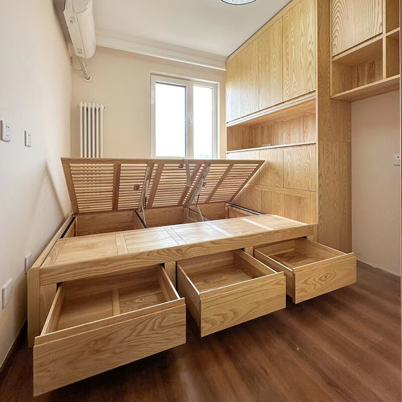 Shenyi whole house customized solid wood wardrobe ash wood large cabinet combination customized bedroom overall furniture logs make an appointment to consult customer service