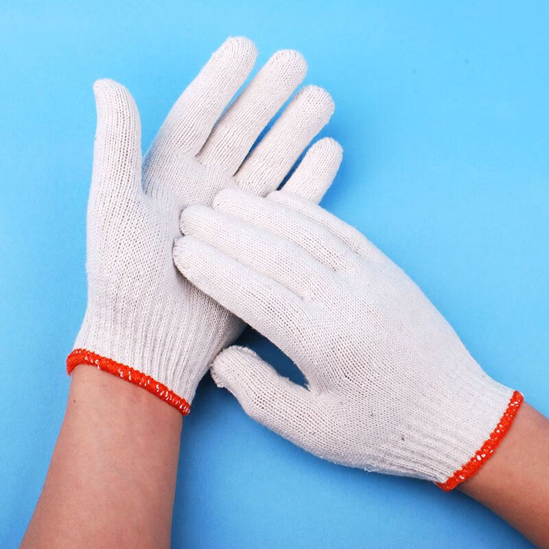 100 pairs of gloves, labor protection and wear-resistant wholesale, disposable protective men's and women's construction site thickened gloves, multiple specifications, 400G ordinary cotton thread, 24 pairs, 48 pieces