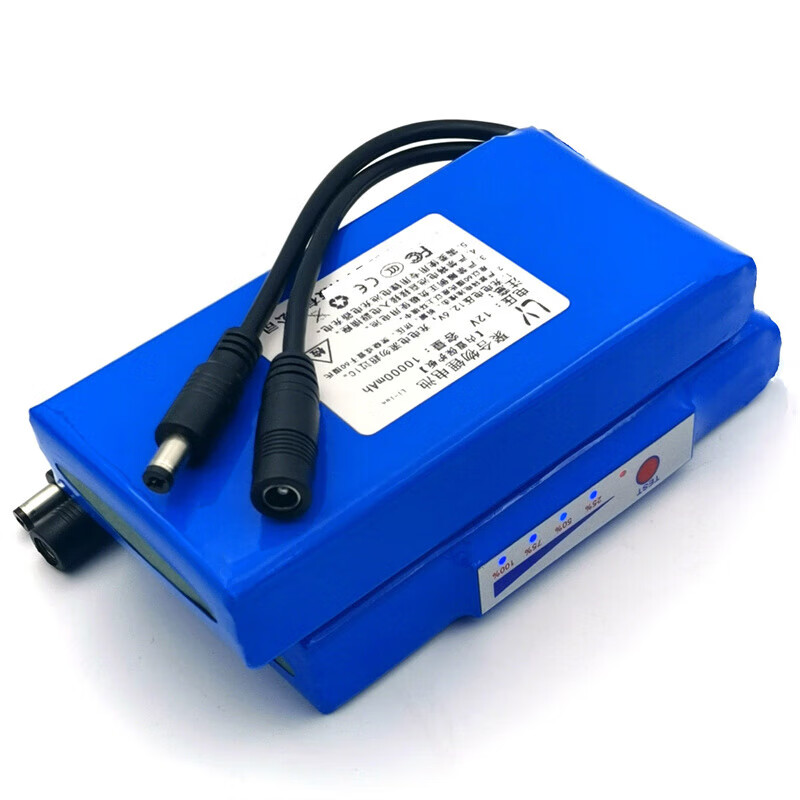 Xijiuyang Lithium Battery Pack Large Capacity Polymer 10AH Battery Battery 12 Volt Outdoor Charging LED Light Box Light Belt Audio 12V 12000 mAh 38*62*120mm Power Model Free 2A Charger