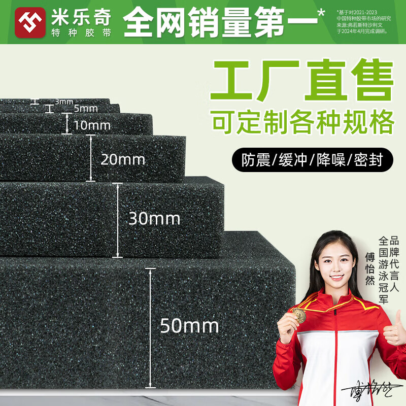 Miloqi gift box is lined with sponge material, high rebound, soft, anti-collision and shock-absorbing filled cushion pad, jewelry, furniture soft bag gasket, sealed soundproof and windproof foam pad, 2 meters long * 1 meter wide * 5.0 cm thick